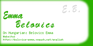 emma belovics business card